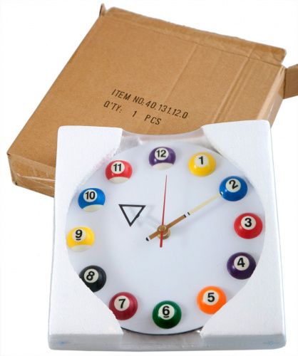 Часы настенные "12 шаров" D20,5 см (белые), пластик