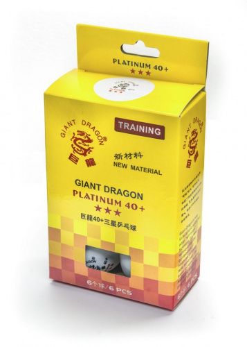 Мячи Dragon Training Platinum 3* New (6 шт, бел.) в коробке